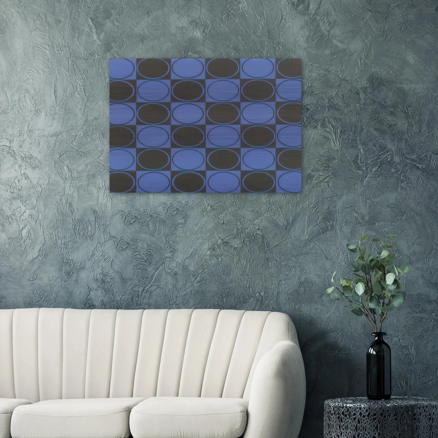 Carre bleu et noir - 1980 - Antonio Asis Brushed Aluminum Print - 70x100 cm / 28x40 inches | Antonio Asis Aluminum Print | Antonio Asis Prints