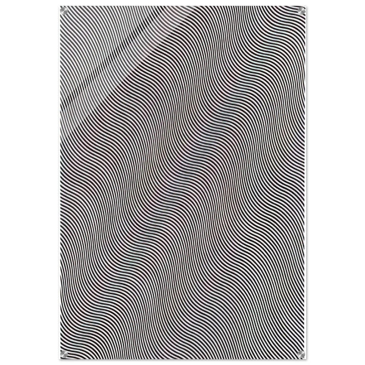 UNTITLED DIAGONAL CURVE 1966 - Bridget Riley Acrylic Print - 70x100 cm / 28x40″ inches