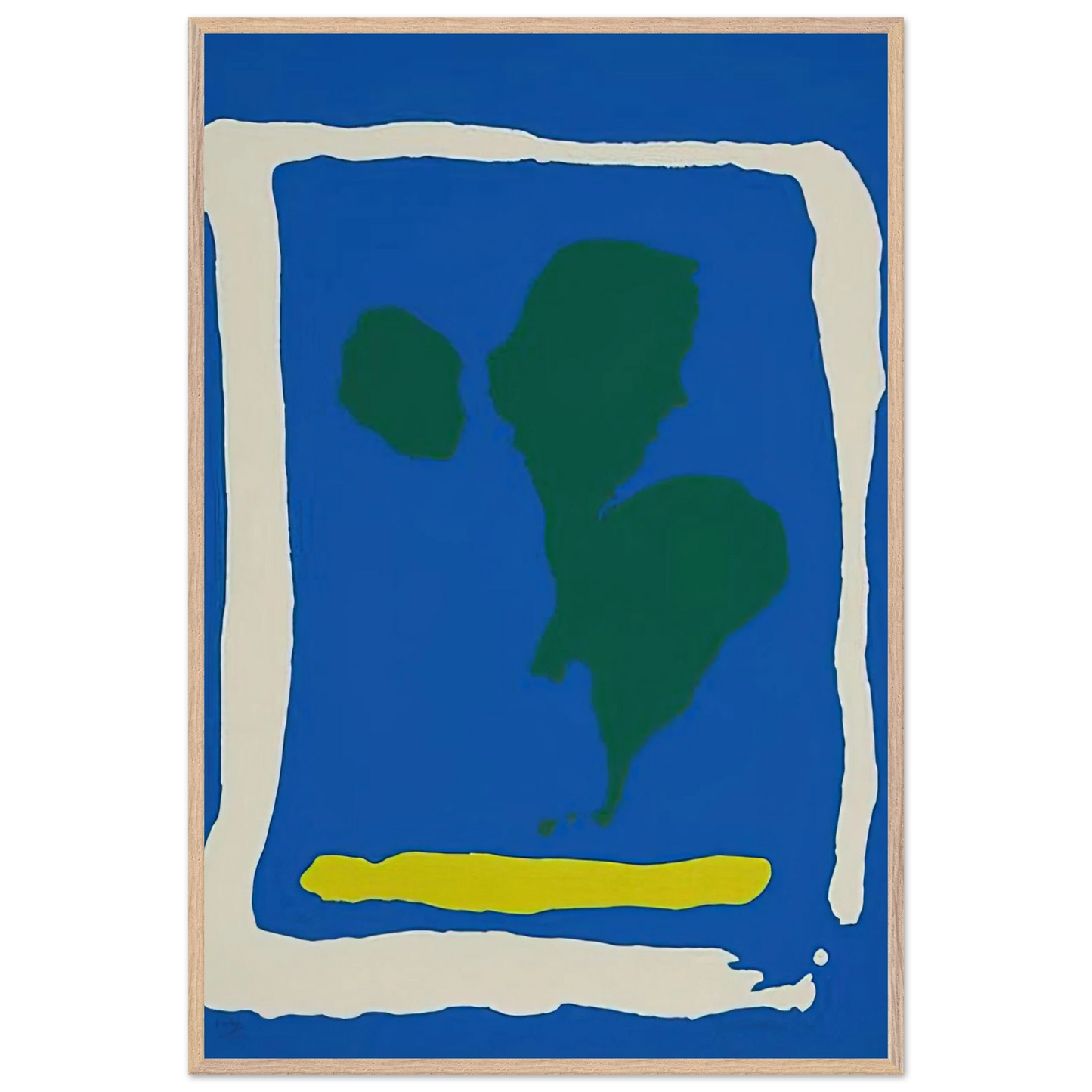 Helen Frankenthaler - Air Frame - 1965 Wall art - 15x20 cm / 6x8 inches - Premium Wooden Framed Poster With Fine Art Paper-canvas - White frame