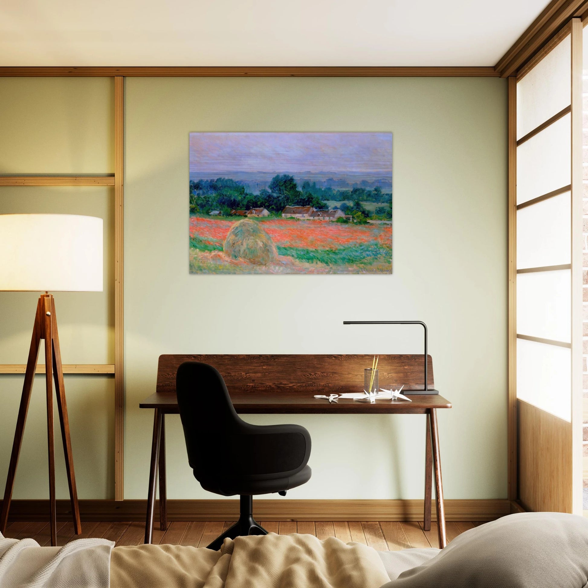 Haystack at Giverny - claude monet Brushed Aluminum Print - 70x100 cm / 28x40 inches | claude monet Aluminum Print | claude monet Prints