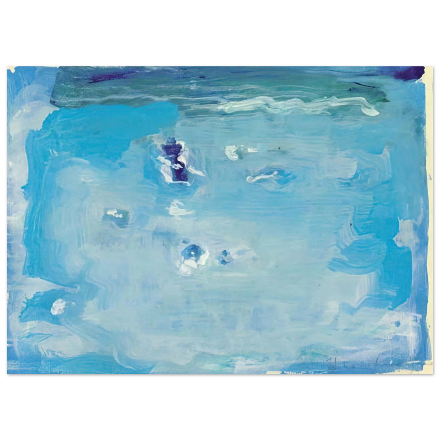 Helen Frankenthaler - Untitled - Color Field Painting, Lyrical Abstraction Wall art - 13x18 cm / 5x7 inches - Premium Wooden Framed Poster With Fine Art Paper-canvas - Black frame