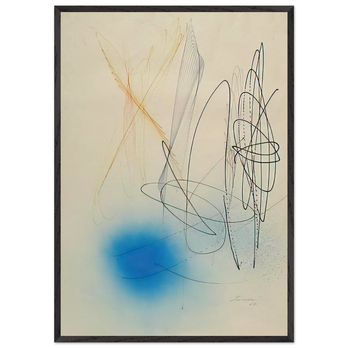 Abstract Composition - 1968 - John Ferren 70x100 cm / 28x40 inches Framed Art Print – Black Wooden Frame
