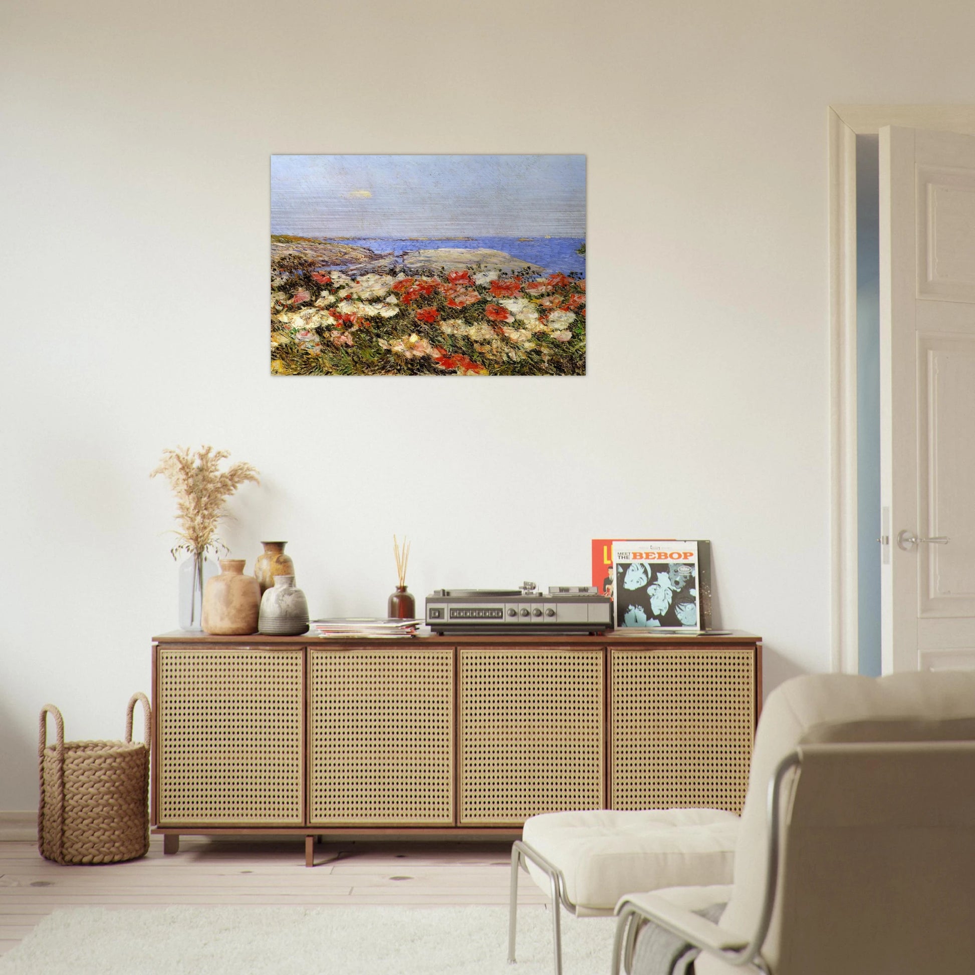 Poppies on the Isles of Shoals - Childe Hassam Brushed Aluminum Print - 70x100 cm / 28x40 inches | Childe Hassam Aluminum Print | Childe Hassam Prints
