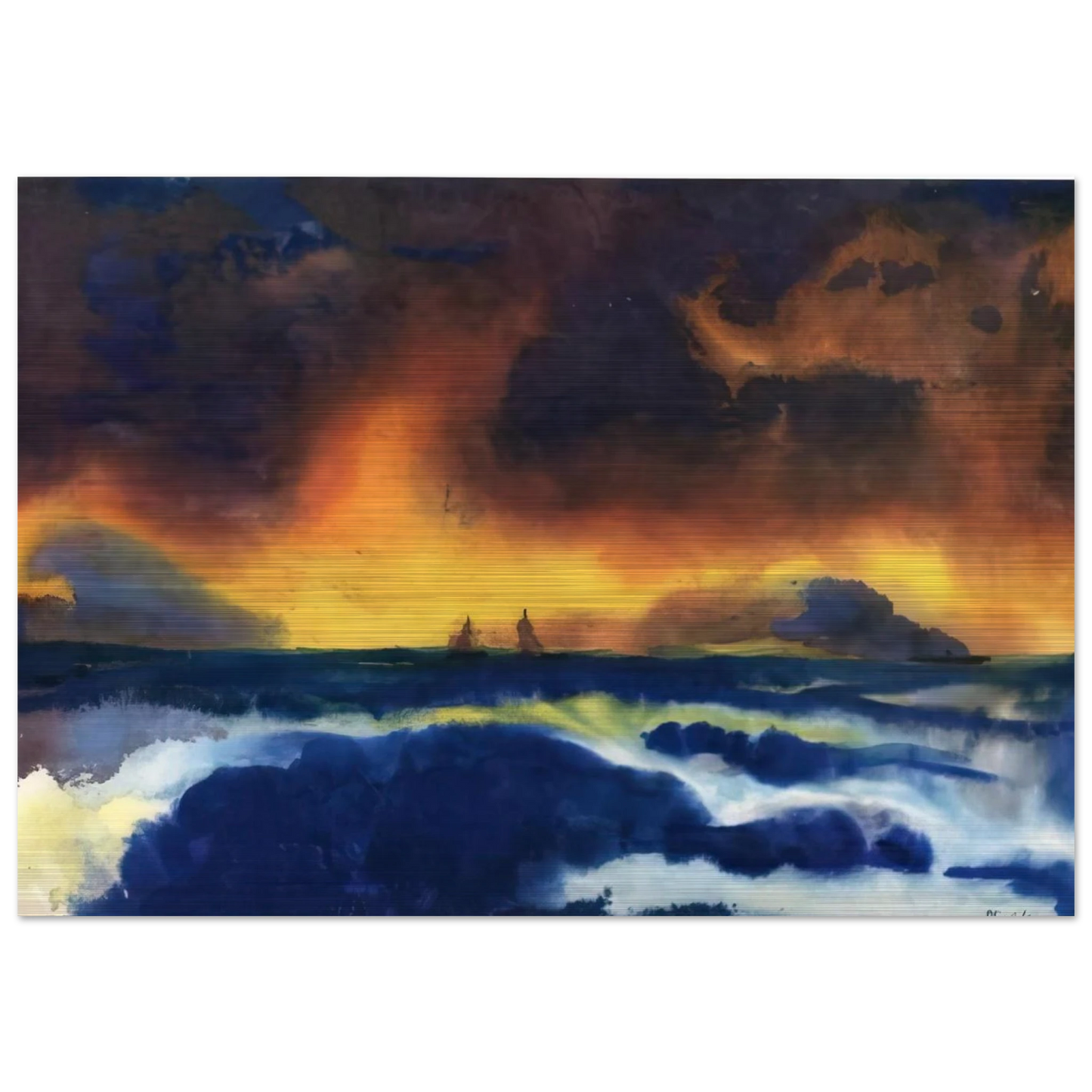 Stormy sea - Emil Nolde Brushed Aluminum Print - 70x100 cm / 28x40 inches | Emil Nolde Aluminum Print | Emil Nolde Prints
