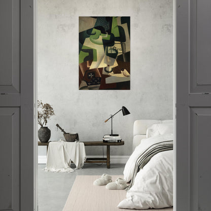 BOTTLE OF BEAUNE AND A FRUIT DISH 1917 - Juan Gris Brushed Aluminum Print - 70x100 cm / 28x40 inches | Juan Gris Aluminum Print | Juan Gris Prints