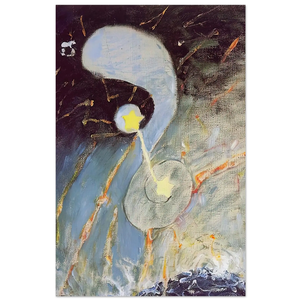 Hilma af Klint - CHAOS NR 2 1906 Wall art - 28x43  cm / XL (11x17 Inches) - Premium Wooden Framed Poster With Fine Art Paper - White frame