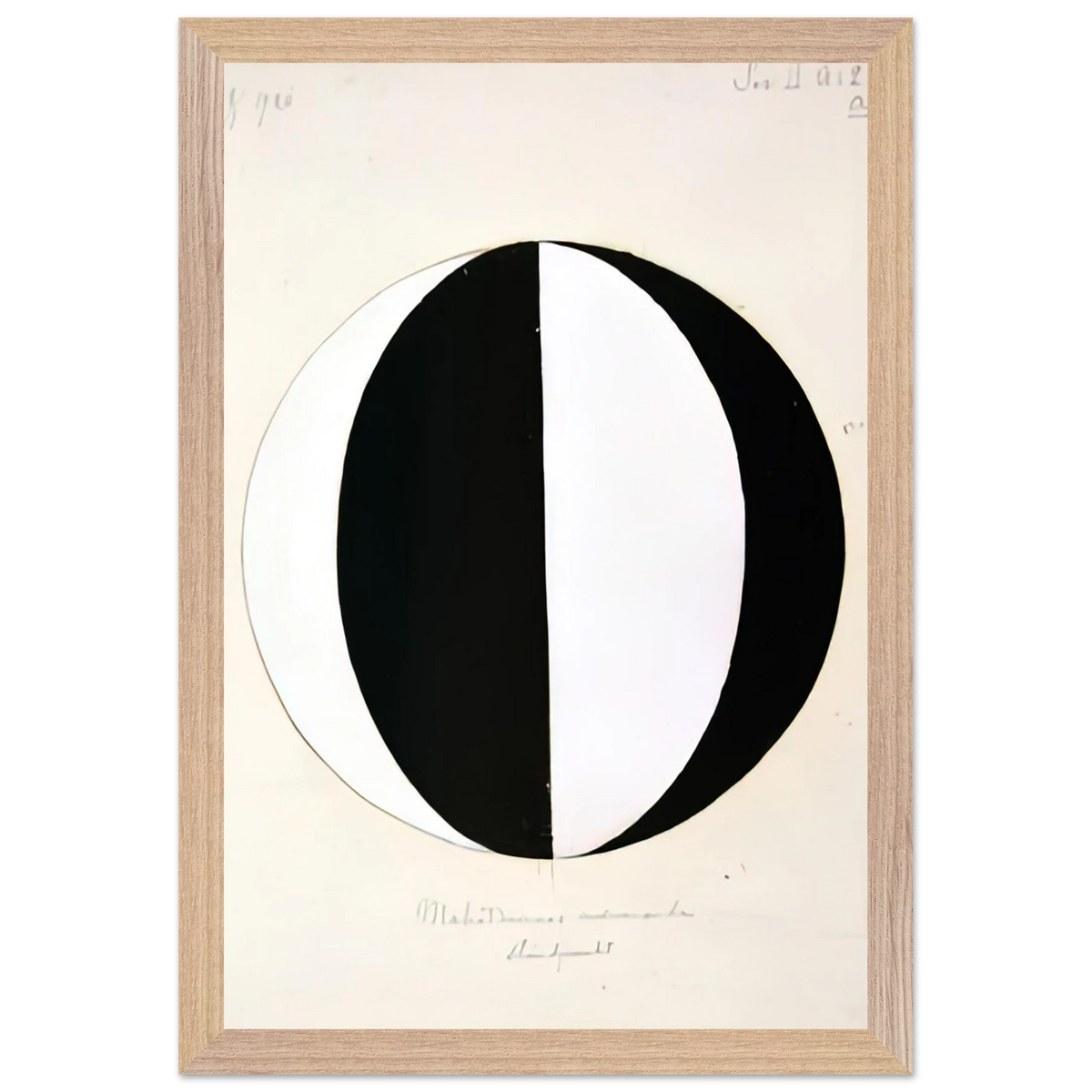 Hilma af Klint - THE MAHATMAS PRESENT STANDING POINT SERIES II NO 2A 1920 Wall art - 28x43  cm / XL (11x17 inches) - Premium Wooden Framed Poster With Fine Art Paper-canvas - White frame