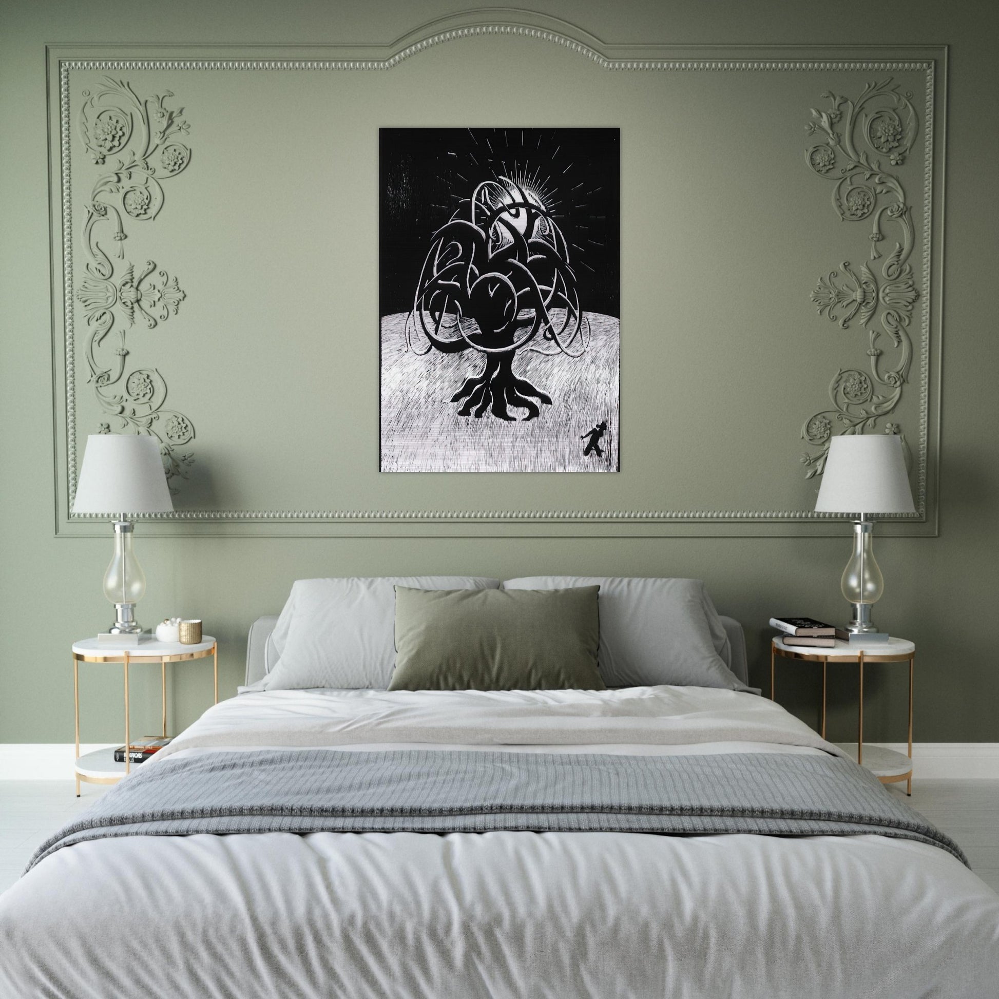 TWON TREE - MC Escher Brushed Aluminum Print - 70x100 cm / 28x40 inches | MC Escher Aluminum Print | MC Escher Prints