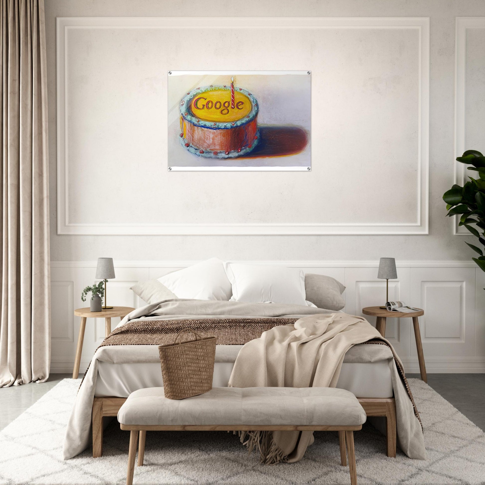 Google - 12th Birthday Cake Doodle - 2010 - Wayne Thiebaud Acrylic Print - 70x100 cm / 28x40″ inches