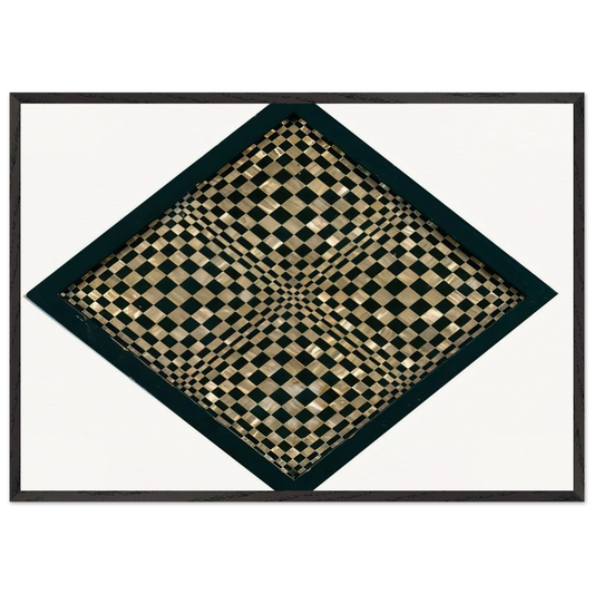 Oggetto ottico dynamico - Op Art - Dadamaino 70x100 cm / 28x40 inches Framed Art Print – Black Wooden Frame