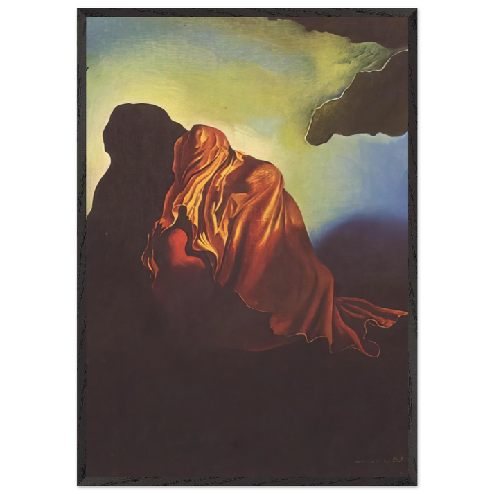 THE VEILED HEART - Salvador Dali 70x100 cm / 28x40 inches Framed Art Print – Black Wooden Frame