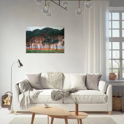 Under the Pine Trees at the End of the Day - claude monet Brushed Aluminum Print - 70x100 cm / 28x40 inches | claude monet Aluminum Print | claude monet Prints