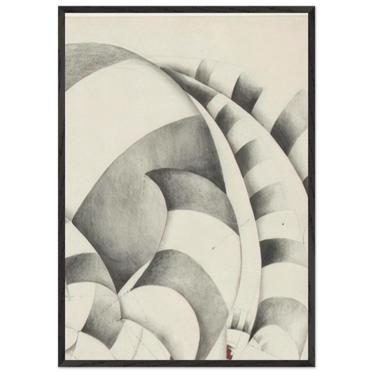 UNTITLED 1967 N1 - Lee Bontecou 70x100 cm / 28x40 inches Framed Art Print – Black Wooden Frame