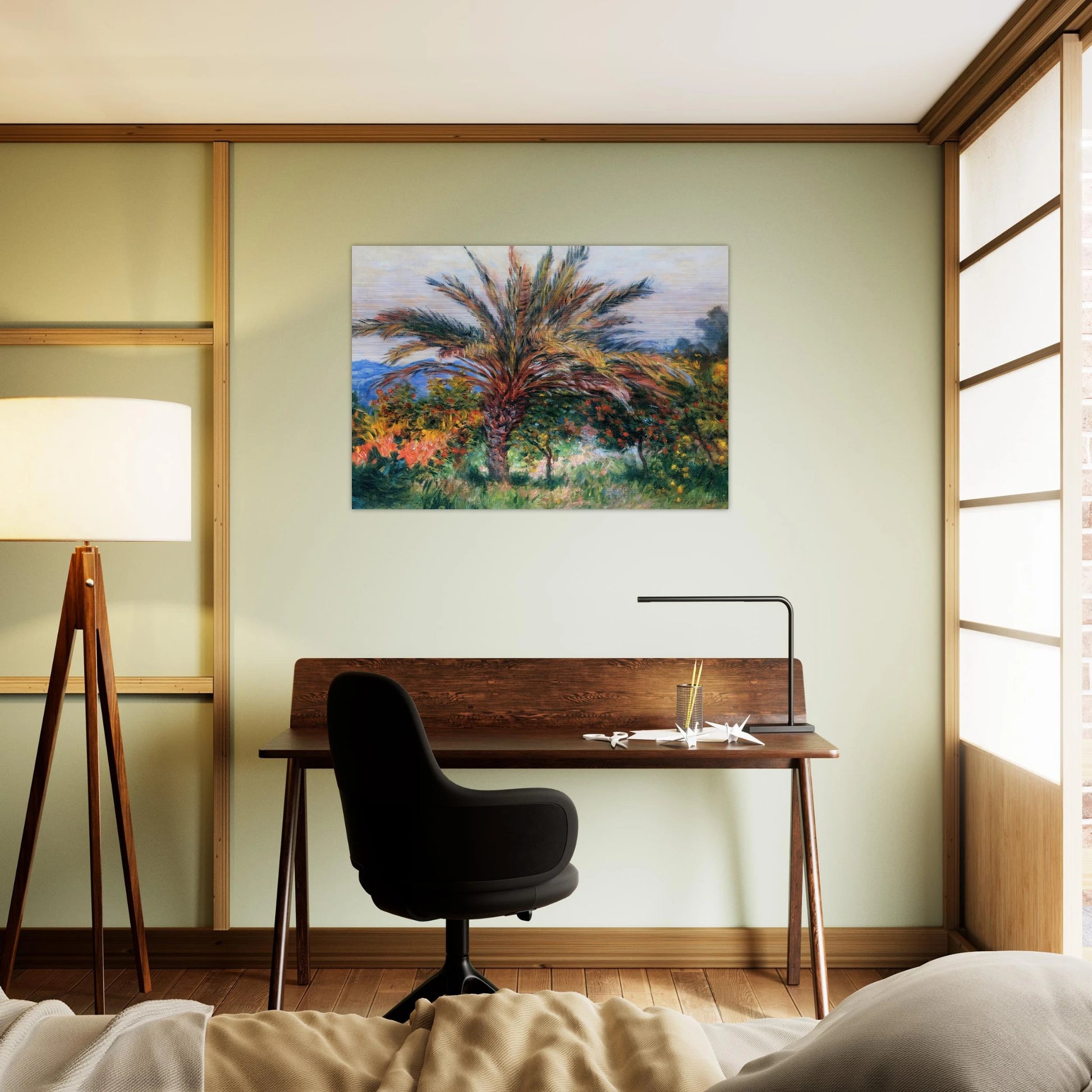 Palm Tree at Bordighera - claude monet Brushed Aluminum Print - 70x100 cm / 28x40 inches | claude monet Aluminum Print | claude monet Prints