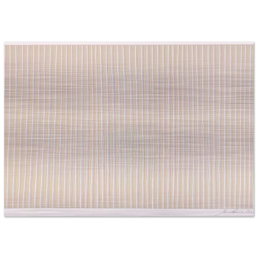 Untitled Pink, Yellow and White - 1980 - Gene Davis Brushed Aluminum Print - 70x100 cm / 28x40 inches | Gene Davis Aluminum Print | Gene Davis Prints