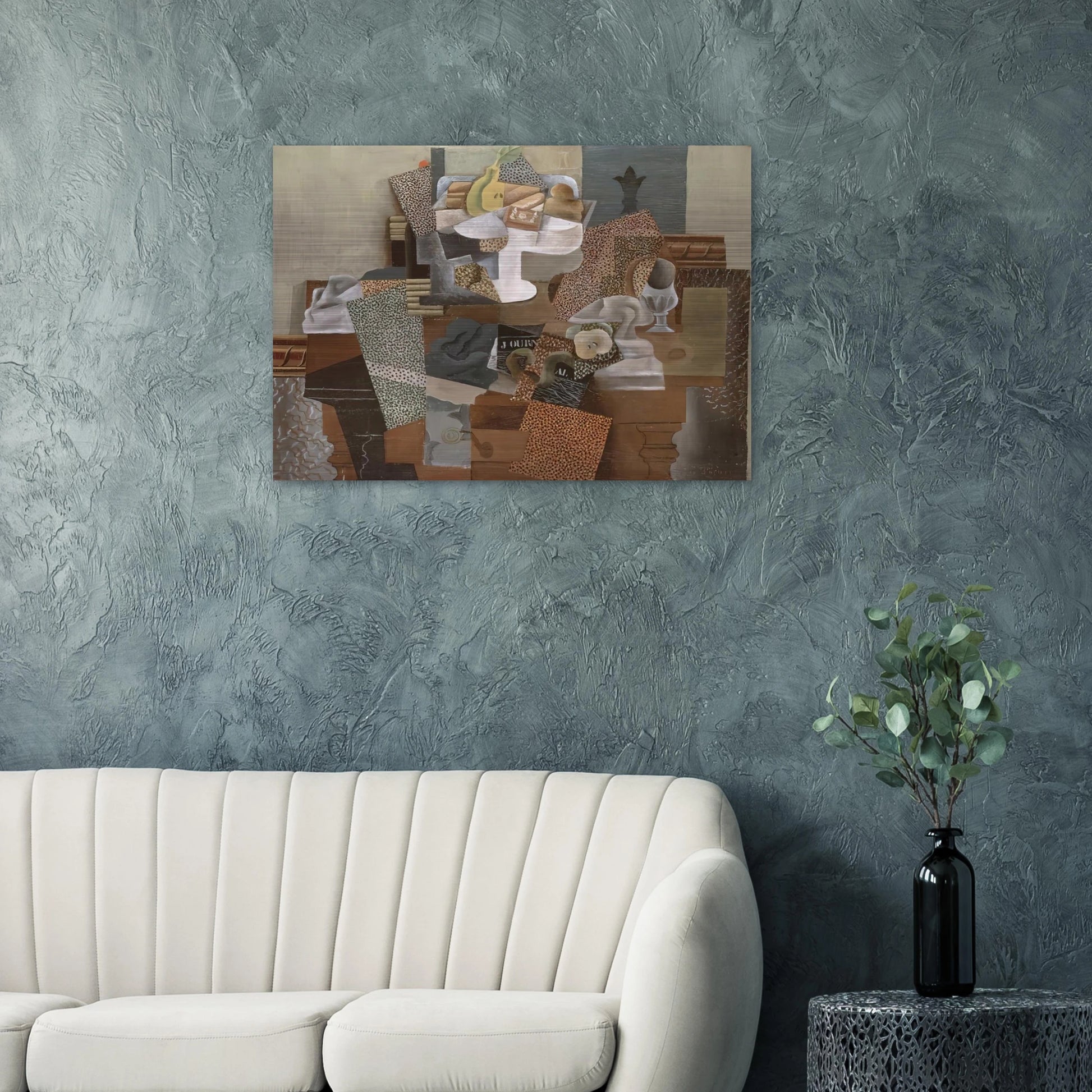 Still Life with Compote and Glass - 1914 - Pablo Picasso Brushed Aluminum Print - 70x100 cm / 28x40 inches | Pablo Picasso Aluminum Print | Pablo Picasso Prints