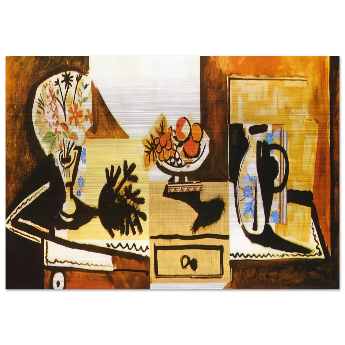 Still life on the dresser - Pablo Picasso Brushed Aluminum Print - 70x100 cm / 28x40 inches | Pablo Picasso Aluminum Print | Pablo Picasso Prints