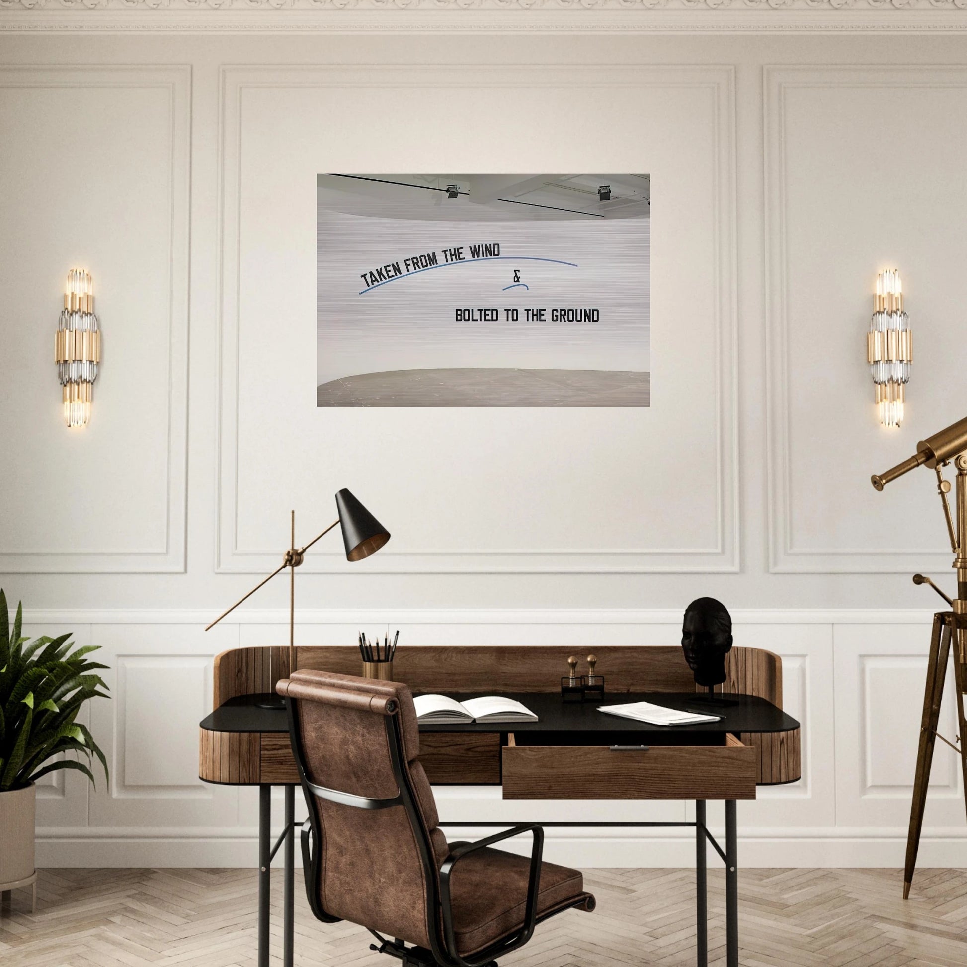 Taken From the Wind... - 2009 - Lawrence Weiner Brushed Aluminum Print - 70x100 cm / 28x40 inches | Lawrence Weiner Aluminum Print | Lawrence Weiner Prints