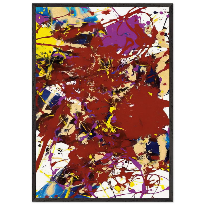 Untitled  SFP94-99  SFF 1781  - Sam Francis 70x100 cm / 28x40 inches Framed Art Print – Black Wooden Frame