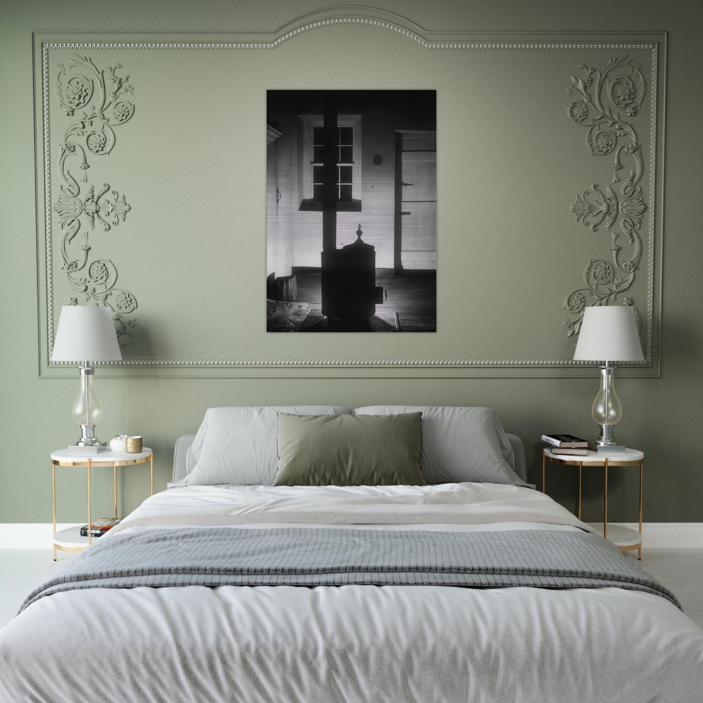 Doylestown House—The Stove - 1917 - Charles Sheeler Brushed Aluminum Print - 70x100 cm / 28x40 inches | Charles Sheeler Aluminum Print | Charles Sheeler Prints