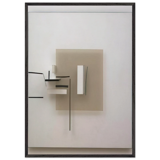 SYNTHETIC CONSTRUCTION WHITE AND BLACK 1966 - Victor Pasmore 70x100 cm / 28x40 inches Framed Art Print – Black Wooden Frame