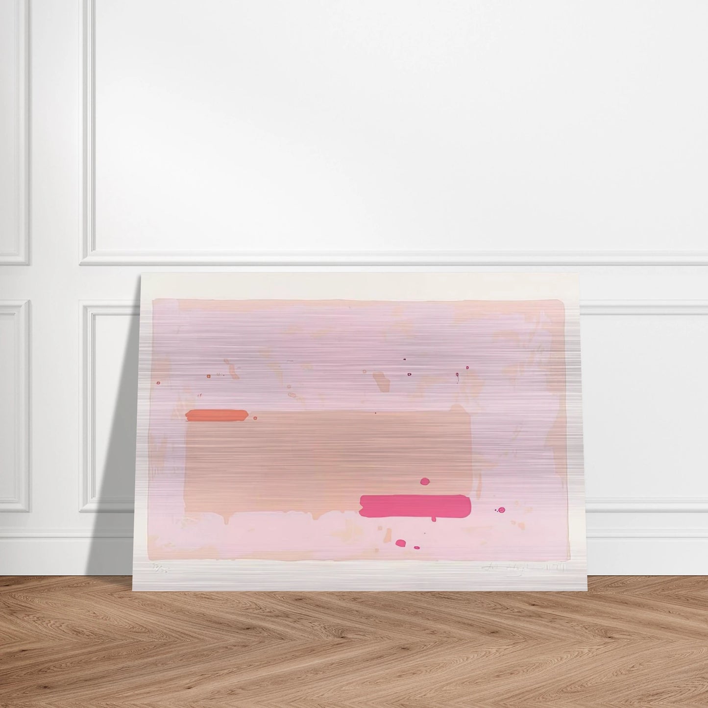 Orange, Pink - 1971 - John Hoyland Brushed Aluminum Print - 70x100 cm / 28x40 inches | John Hoyland Aluminum Print | John Hoyland Prints