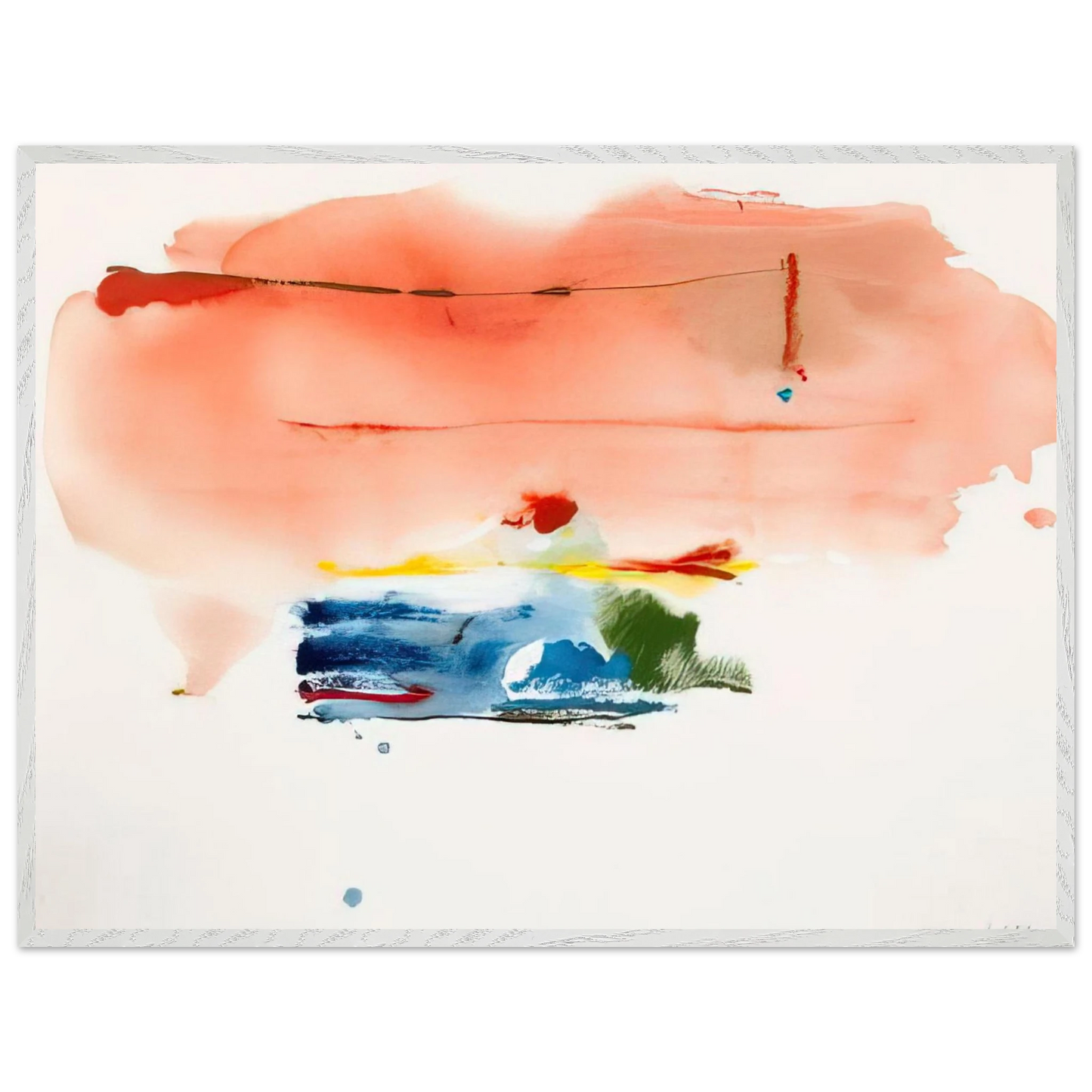 Helen Frankenthaler - Santa Fe II - 1986 Wall art - 30x45 cm / 12x18 inches - Premium Wooden Framed Poster With Fine Art Paper-canvas - Wood frame