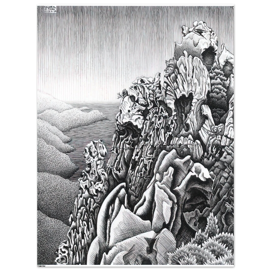 MC Escher - CALANQUES DE PIANA Wall Art - 21x29.7 cm / 8x12" - Fine Art Poster-canvas - -