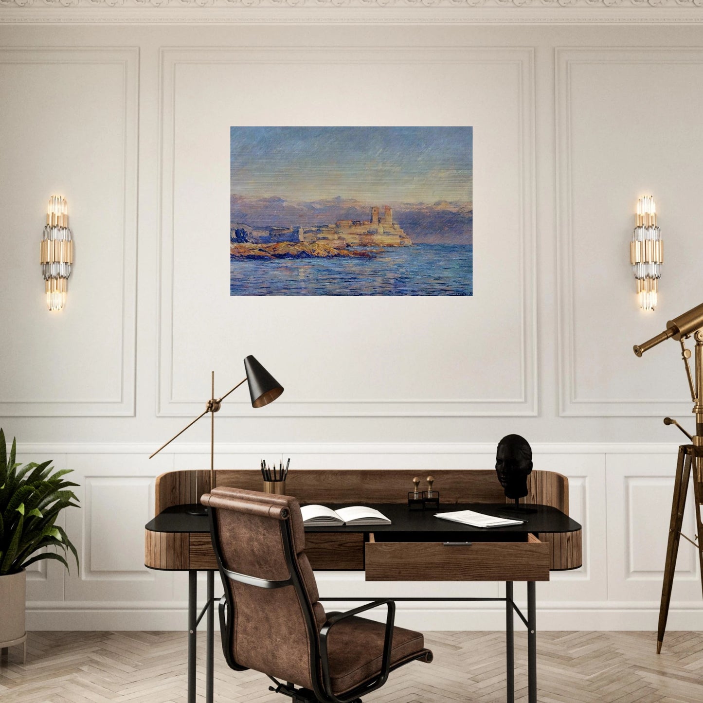 The Castle in Antibes - claude monet Brushed Aluminum Print - 70x100 cm / 28x40 inches | claude monet Aluminum Print | claude monet Prints
