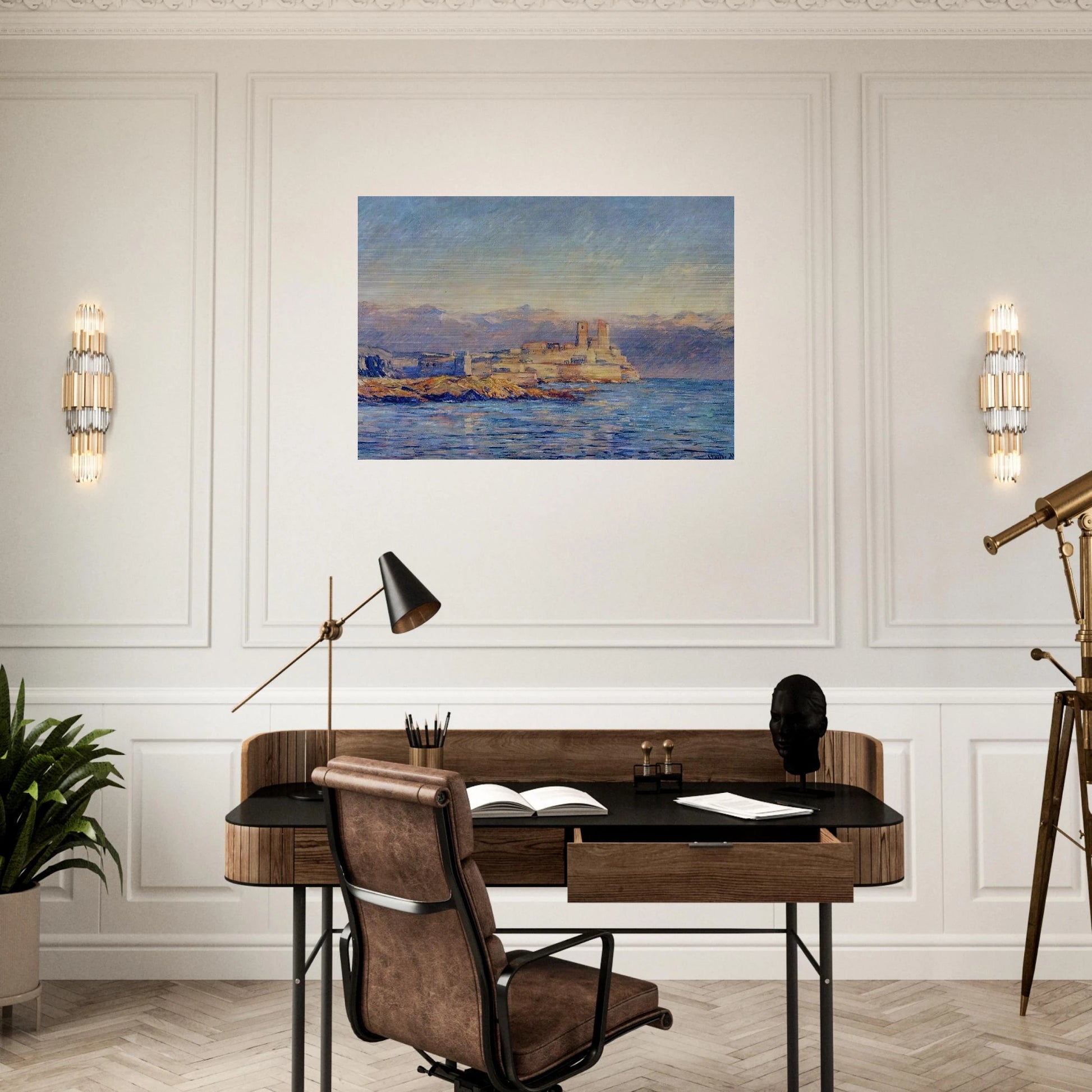 The Castle in Antibes - claude monet Brushed Aluminum Print - 70x100 cm / 28x40 inches | claude monet Aluminum Print | claude monet Prints