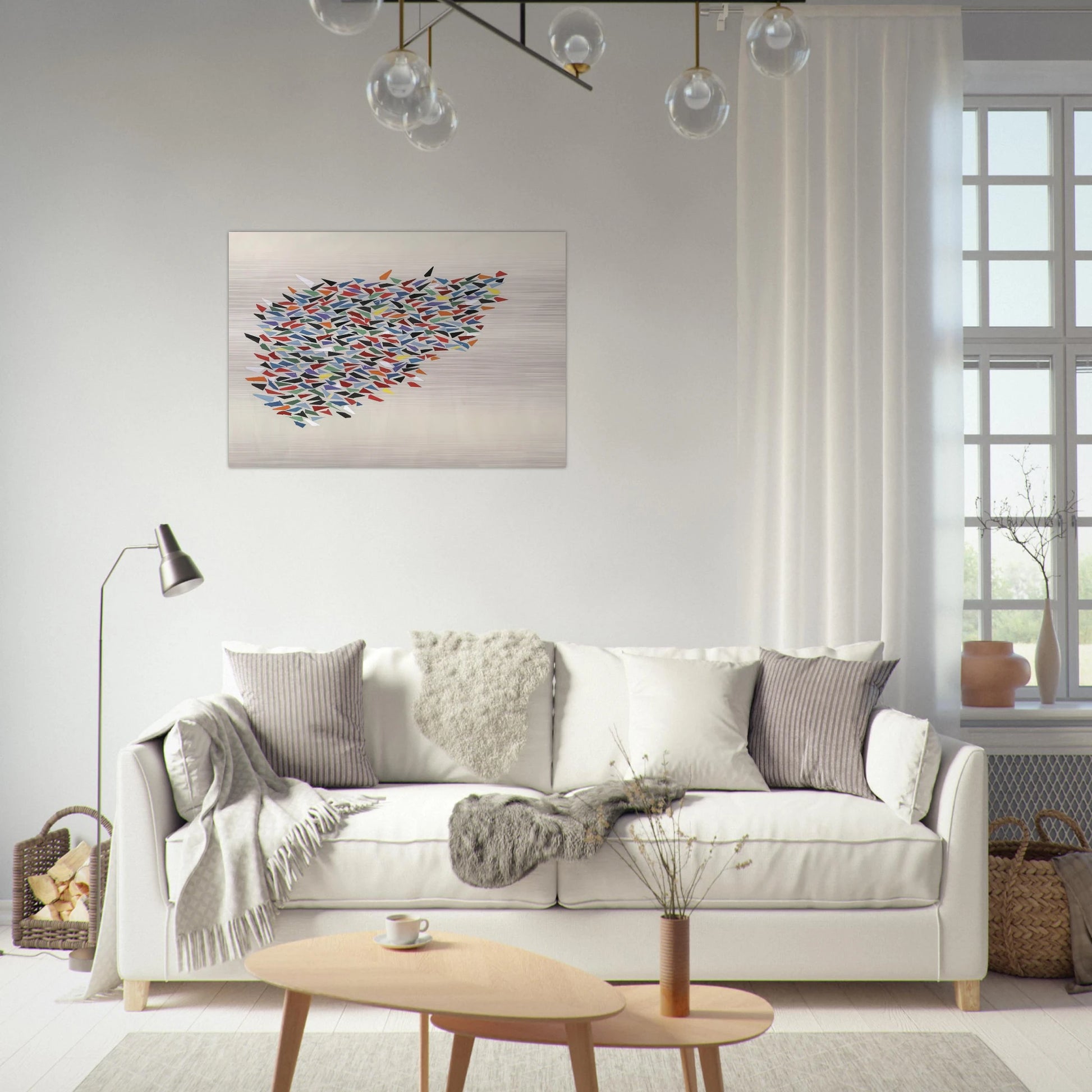 Color Shapes on Gray - 1979 - Robert Goodnough Brushed Aluminum Print - 70x100 cm / 28x40 inches | Robert Goodnough Aluminum Print | Robert Goodnough Prints