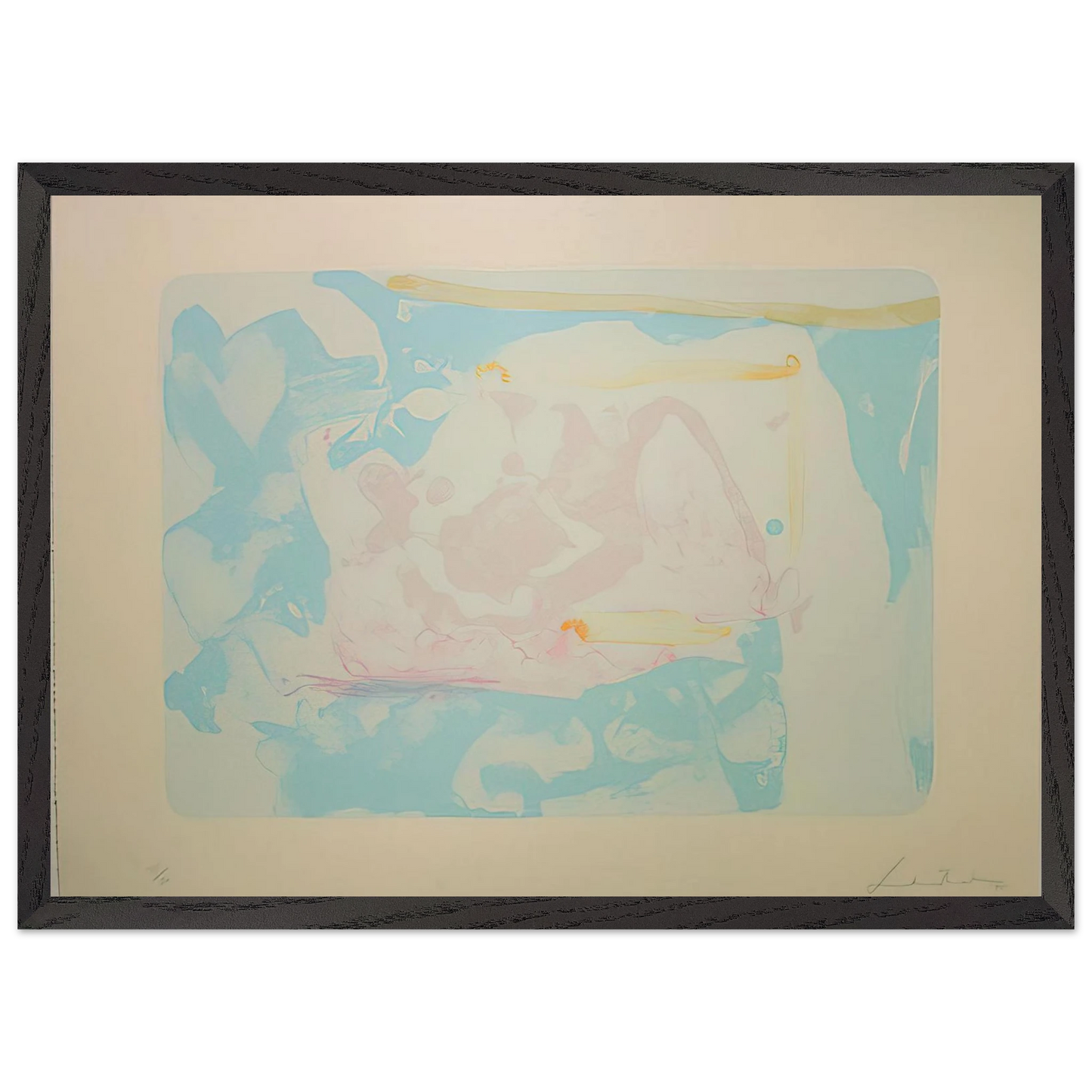Helen Frankenthaler - Reflections III - 1995 Wall art - 70x100 cm / 28x40 inches - Premium Wooden Framed Poster With Fine Art Paper-canvas - Wood frame