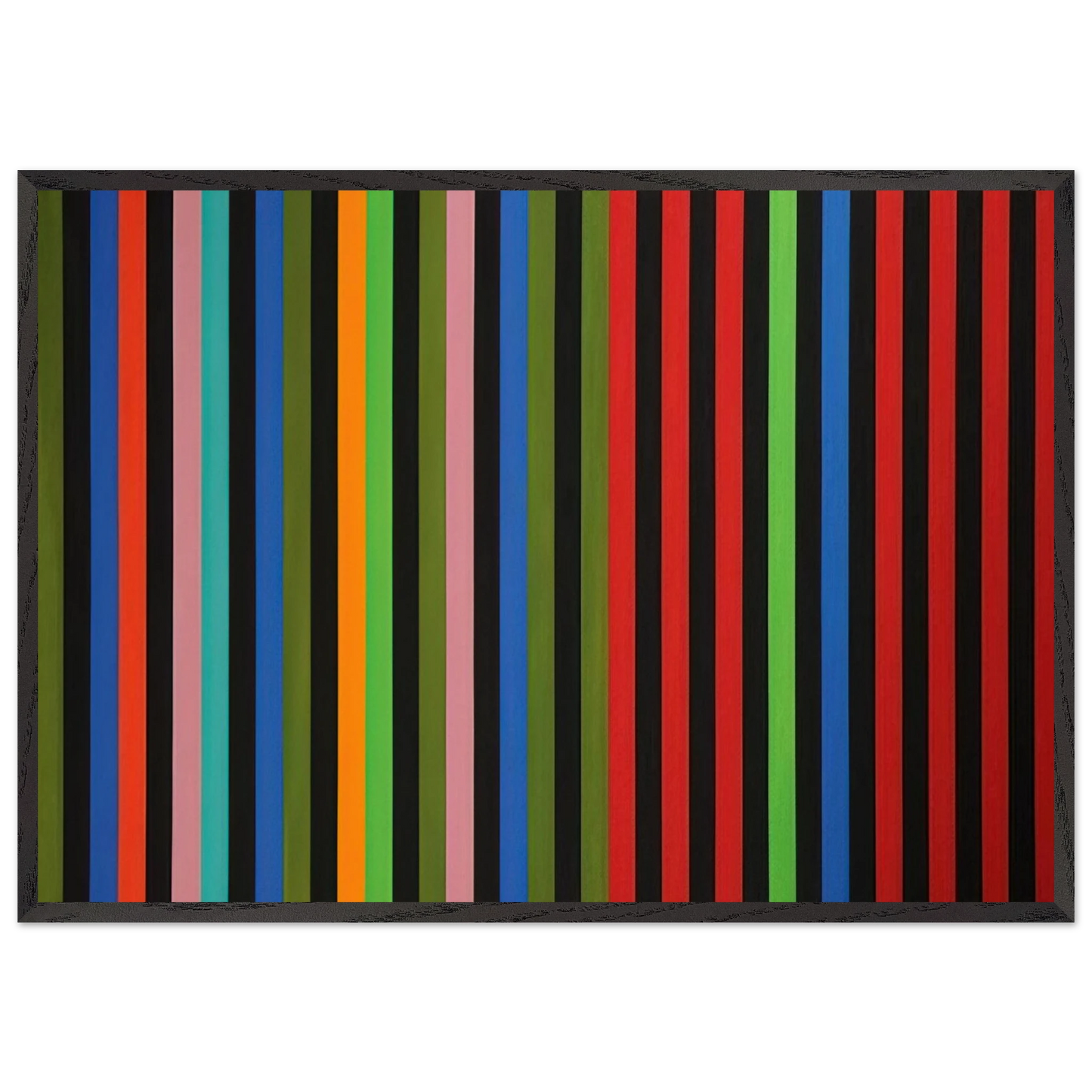 Firebox - 1964 - Gene Davis 70x100 cm / 28x40 inches Framed Art Print – Black Wooden Frame