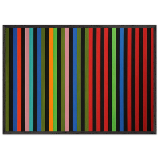Firebox - 1964 - Gene Davis 70x100 cm / 28x40 inches Framed Art Print – Black Wooden Frame