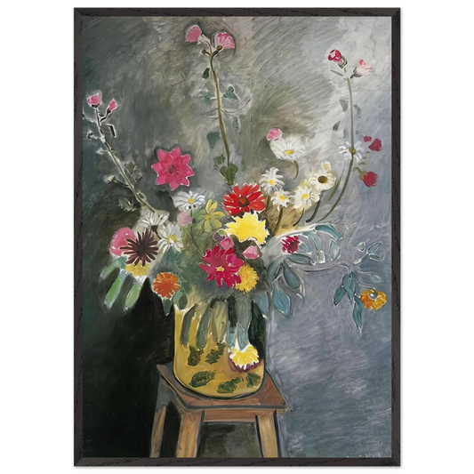 BOUQUET OF MIXED FLOWERS 1917 - Henri Matisse 70x100 cm / 28x40 inches Framed Art Print – Black Wooden Frame