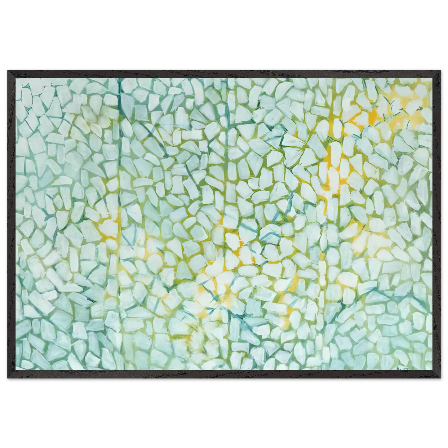 WHITE DAISIES RHAPSODY 1973 - Alma Woodsey Thomas 70x100 cm / 28x40 inches Framed Art Print – Black Wooden Frame
