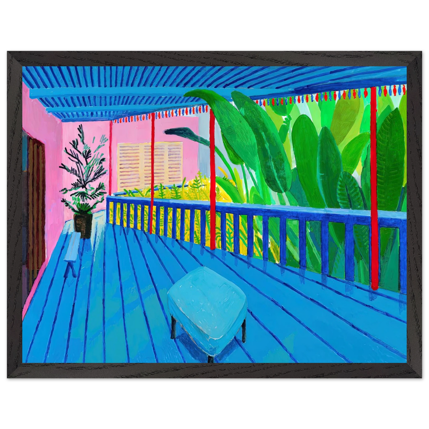 David Hockney - David Hockney Wall art - 30x40 cm / 12x16 inches - Premium Wooden Framed Poster With Fine Art Paper-canvas - White frame
