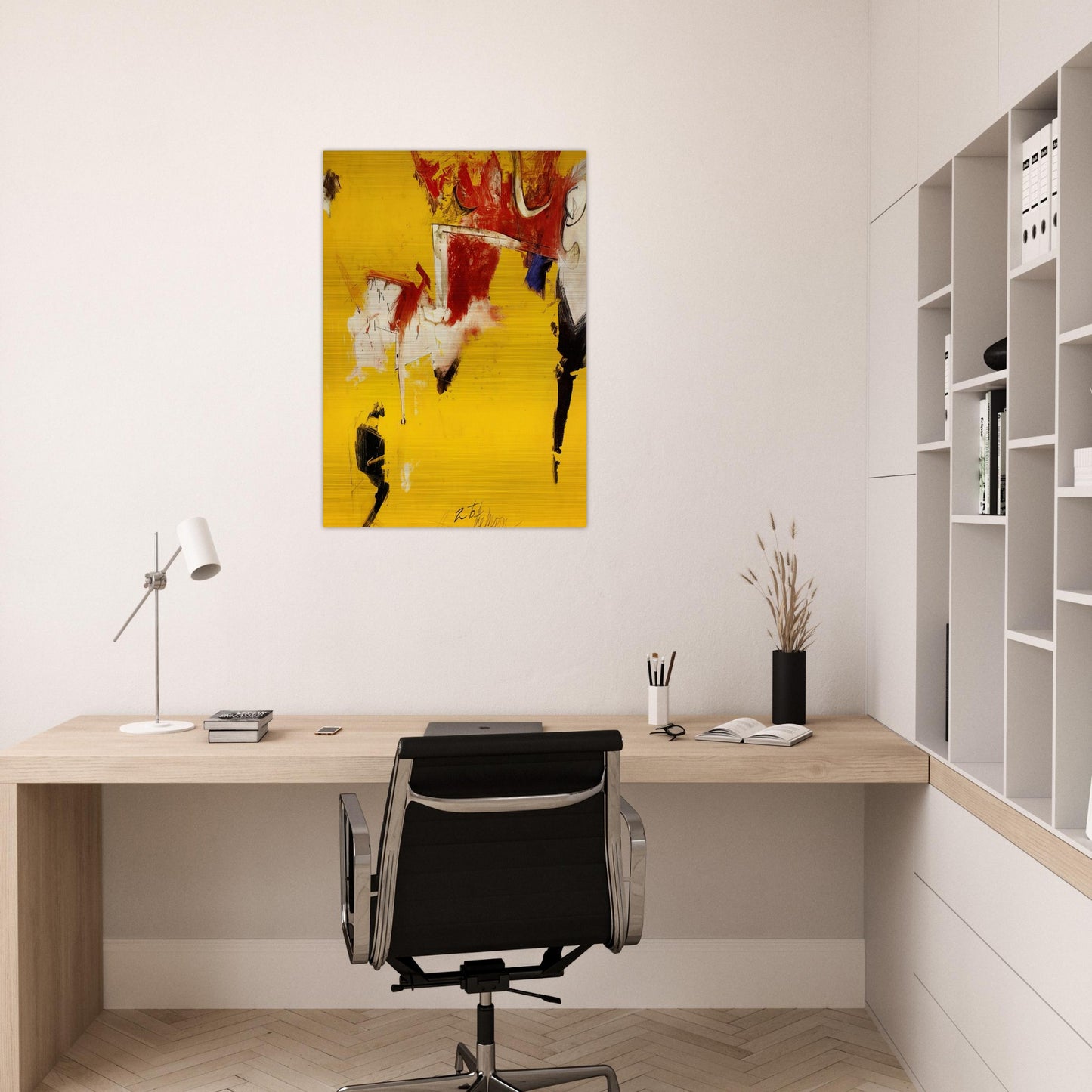 2 to the Moon - 1961 - Hassel Smith Brushed Aluminum Print - 70x100 cm / 28x40 inches | Hassel Smith Aluminum Print | Hassel Smith Prints
