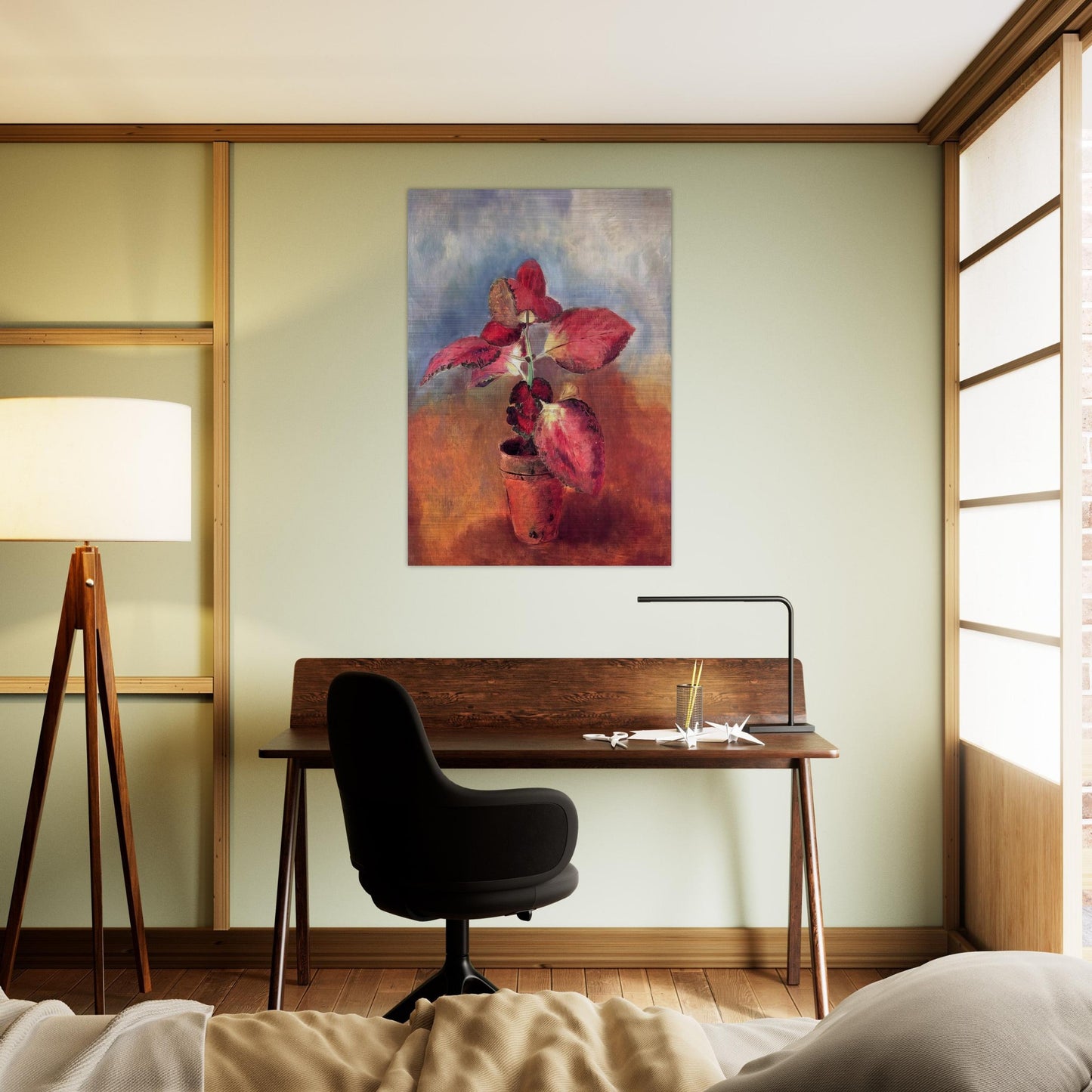 BEGONIA IN A POT - Odilon Redon Brushed Aluminum Print - 70x100 cm / 28x40 inches | Odilon Redon Aluminum Print | Odilon Redon Prints