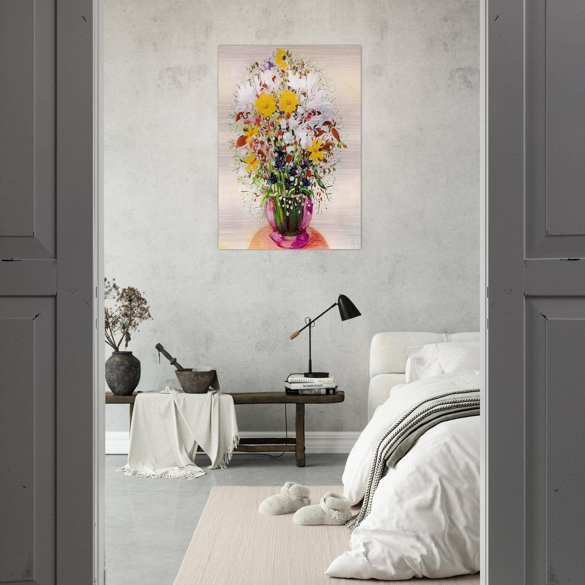 BOUQUET OF FLOWERS - Moise Kisling Brushed Aluminum Print - 70x100 cm / 28x40 inches | Moise Kisling Aluminum Print | Moise Kisling Prints