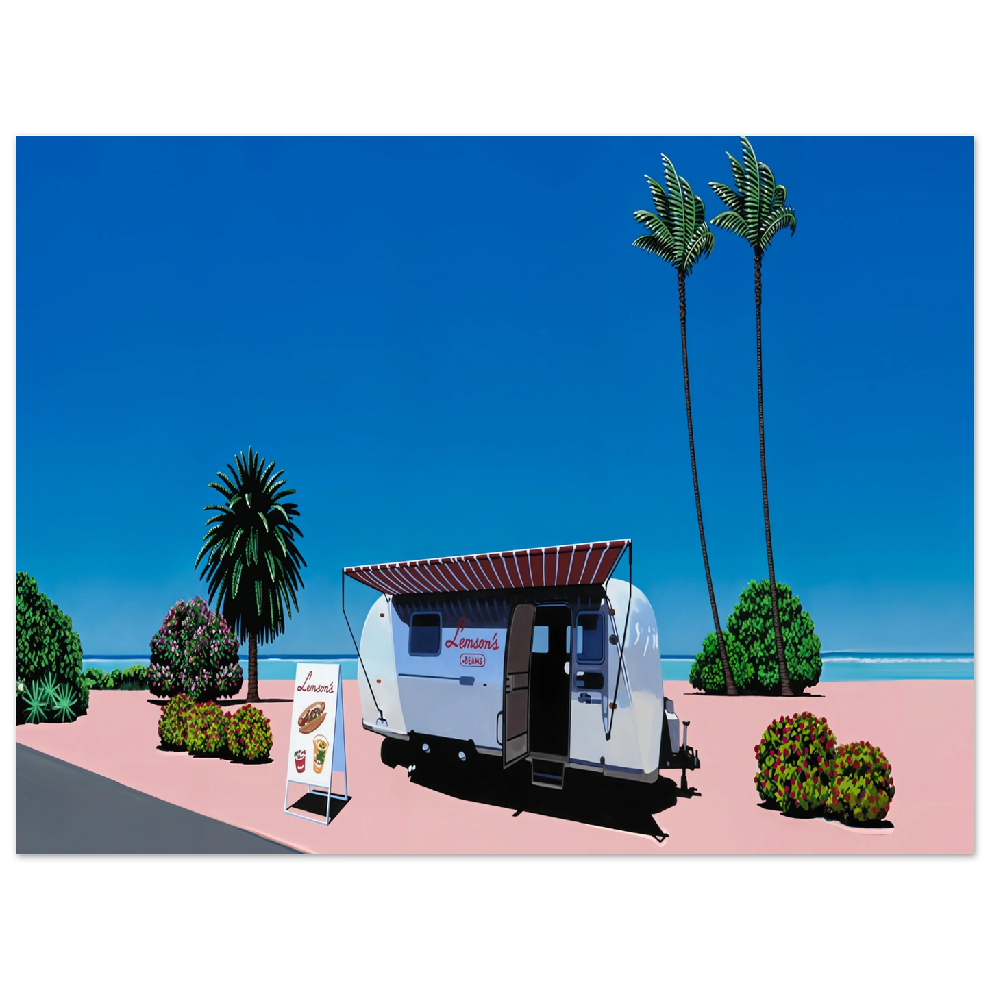 Hiroshi Nagai - Lemson's Beams Wall Art - 21x29.7 cm / 8x12" - Premium Wooden Framed Poster With Fine Art Paper - White frame