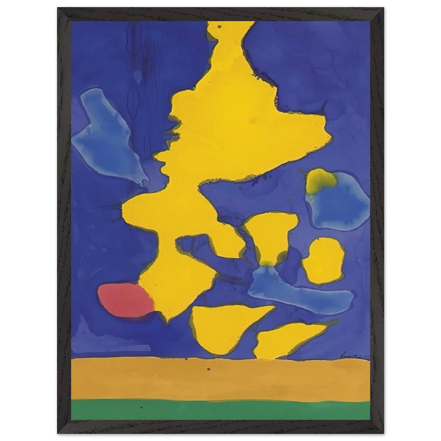 Helen Frankenthaler - Saturn Revisited - 1964 Wall art - A1 (59.4 x 84.1  cm) - Premium Wooden Framed Poster With Fine Art Paper - Black frame