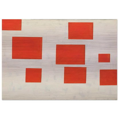 Komposition mit 8 roten Rechtecken Composition with 8 Red Rectangles - 1964 - Blinky Palermo Brushed Aluminum Print - 70x100 cm / 28x40 inches | Blinky Palermo Aluminum Print | Blinky Palermo Prints