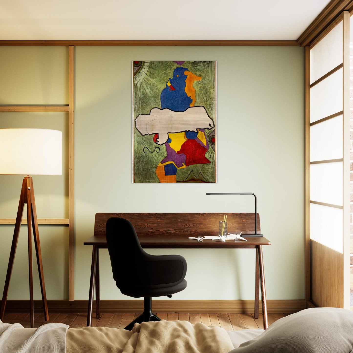 GREEN ANGEL - Jasper Johns Brushed Aluminum Print - 70x100 cm / 28x40 inches | Jasper Johns Aluminum Print | Jasper Johns Prints