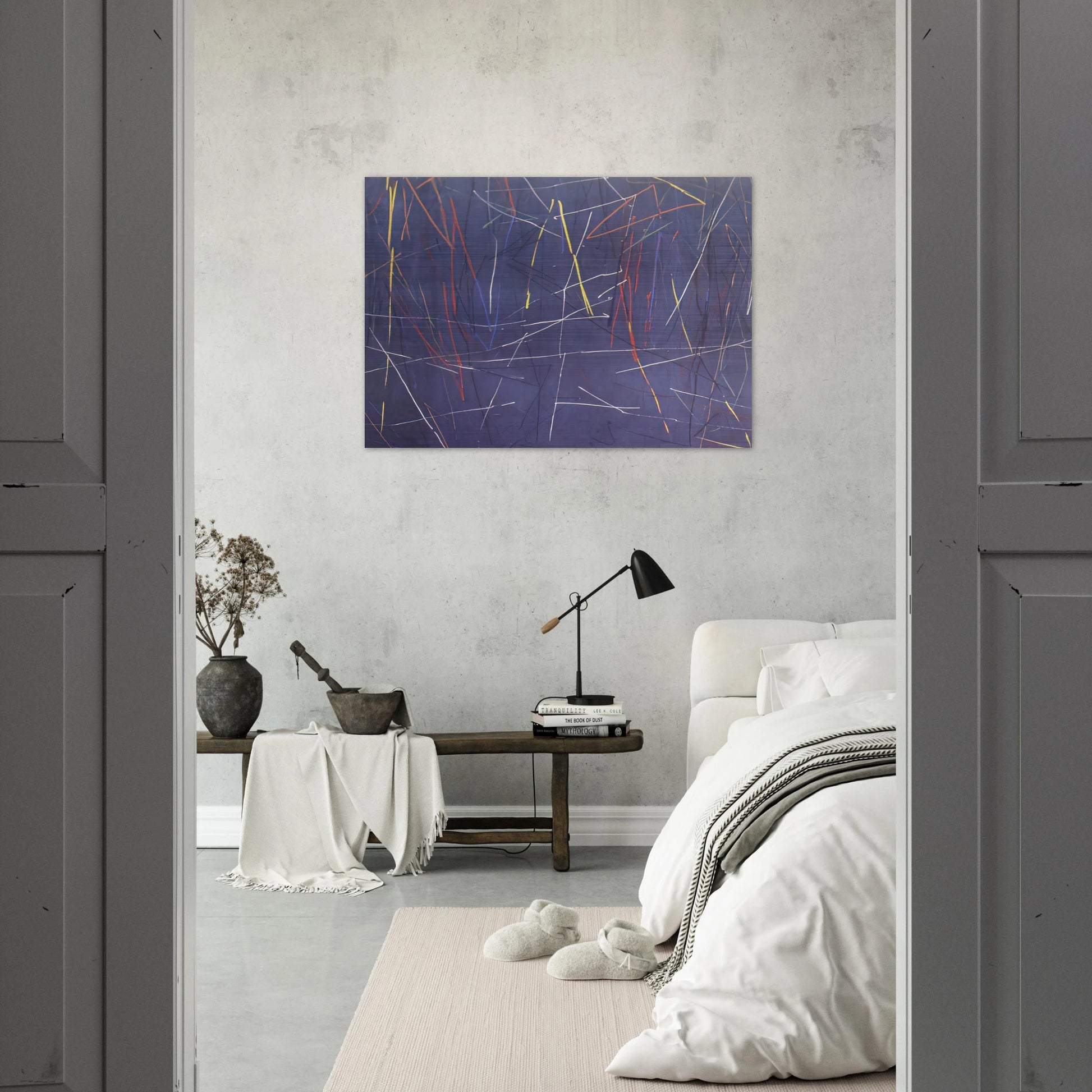 Gates of Blue - 1975 - Ronnie Landfield Brushed Aluminum Print - 70x100 cm / 28x40 inches | Ronnie Landfield Aluminum Print | Ronnie Landfield Prints