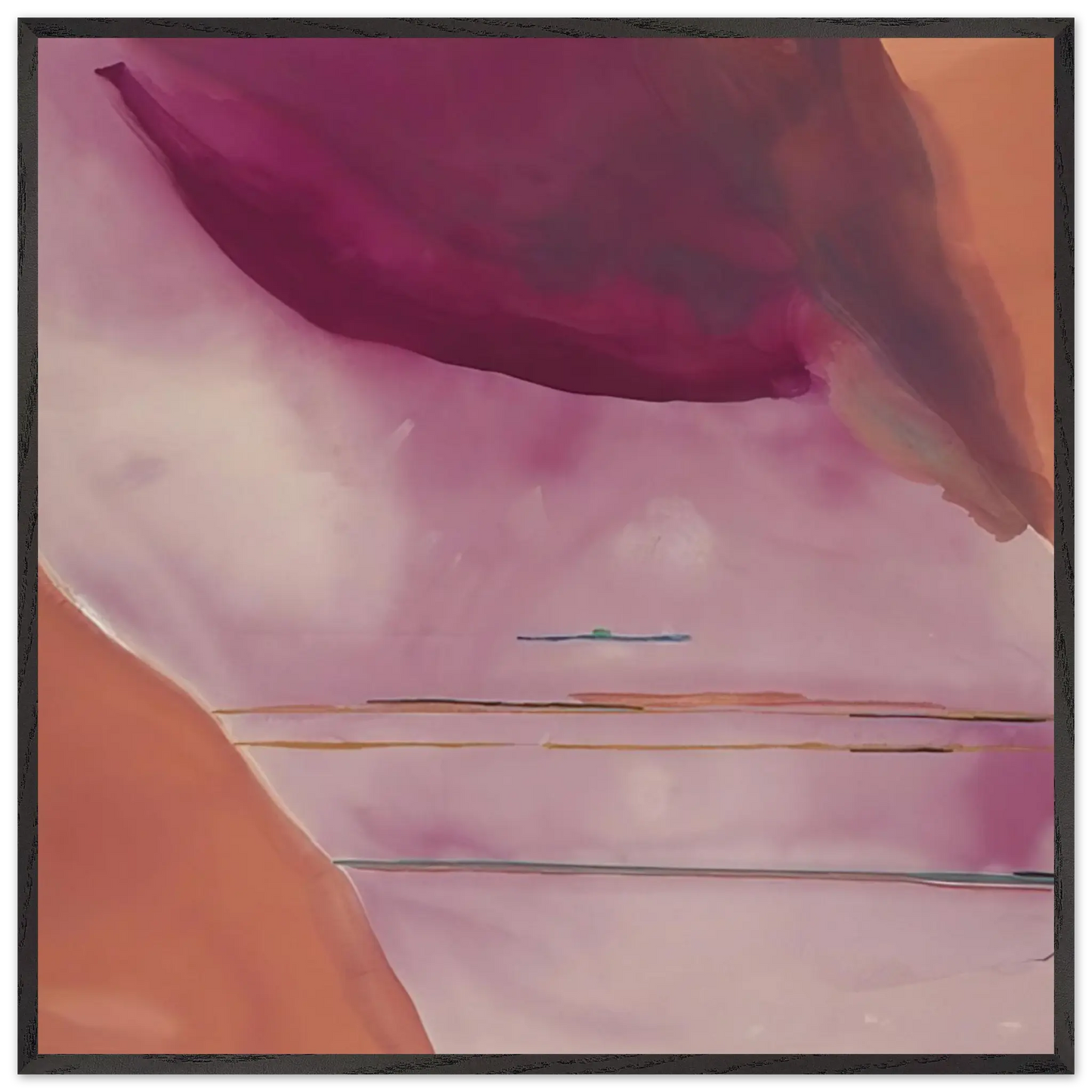 Helen Frankenthaler - Pendulum - 1972 Wall art - 50x50 cm / 20x20 Inches - Premium Wooden Framed Poster With Fine Art Paper - Wood frame