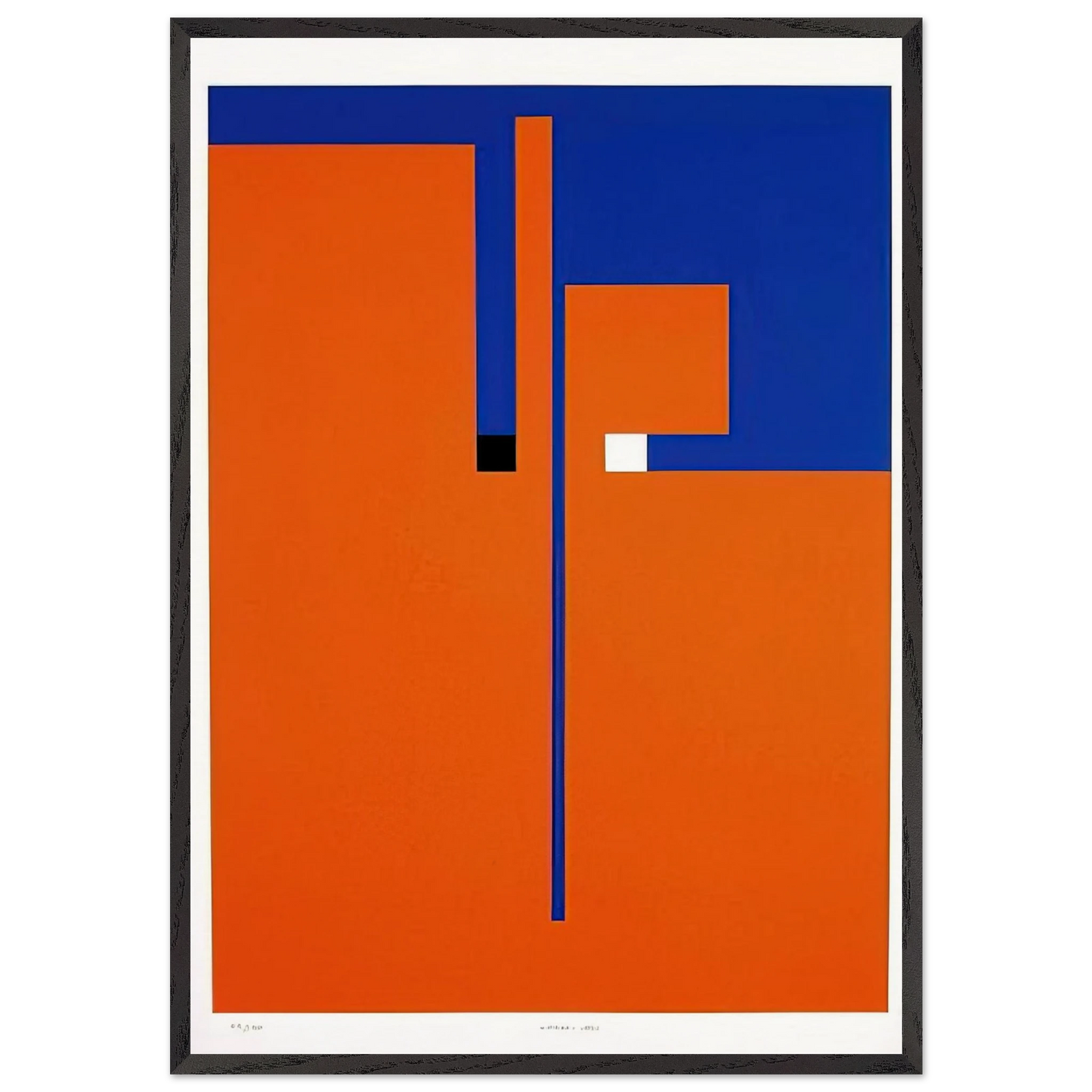 Tribute to Santomaso - Concretism - Bruno Munari 70x100 cm / 28x40 inches Framed Art Print – Black Wooden Frame