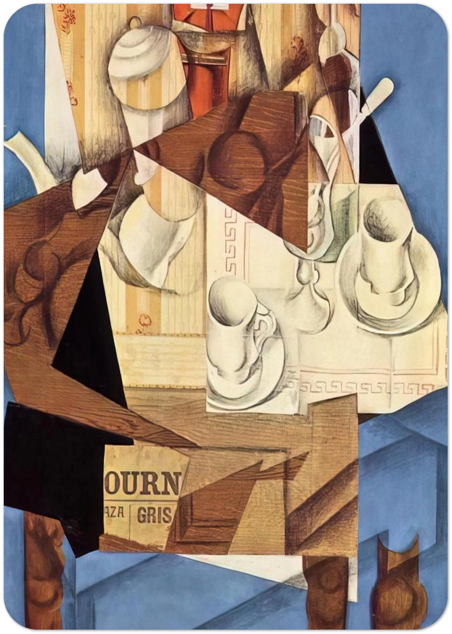 BREAKFAST 1914 By Juan Gris Pack of 10 Post Cards | Juan Gris Post Cards | A6 (10.5 x 14.8 cm) - 4.1 x 5.8 inches
