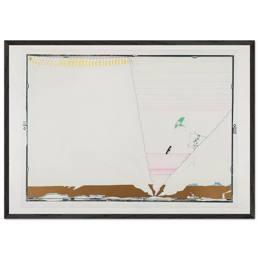 Sea Behind Battle of Iceland Glass - 1970 - Dieter Roth 70x100 cm / 28x40 inches Framed Art Print – Black Wooden Frame
