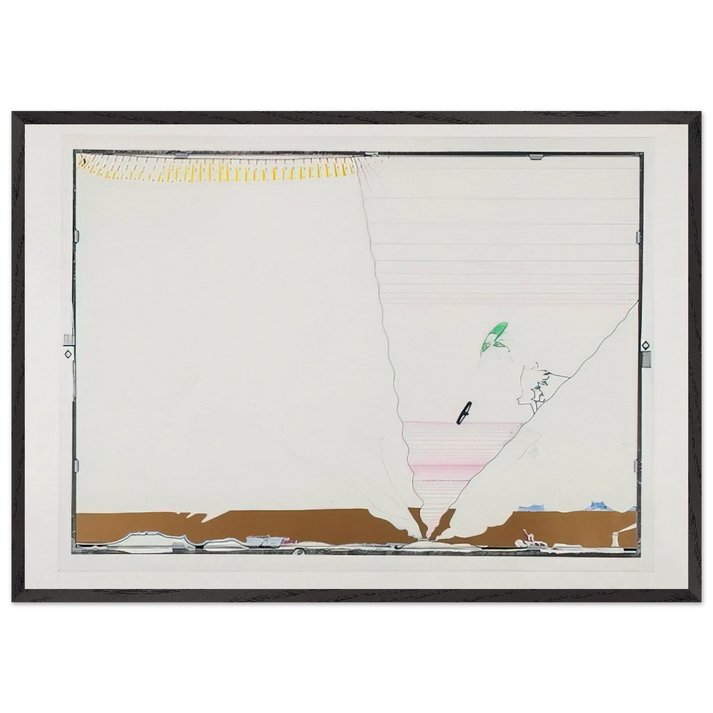 Sea Behind Battle of Iceland Glass - 1970 - Dieter Roth 70x100 cm / 28x40 inches Framed Art Print – Black Wooden Frame